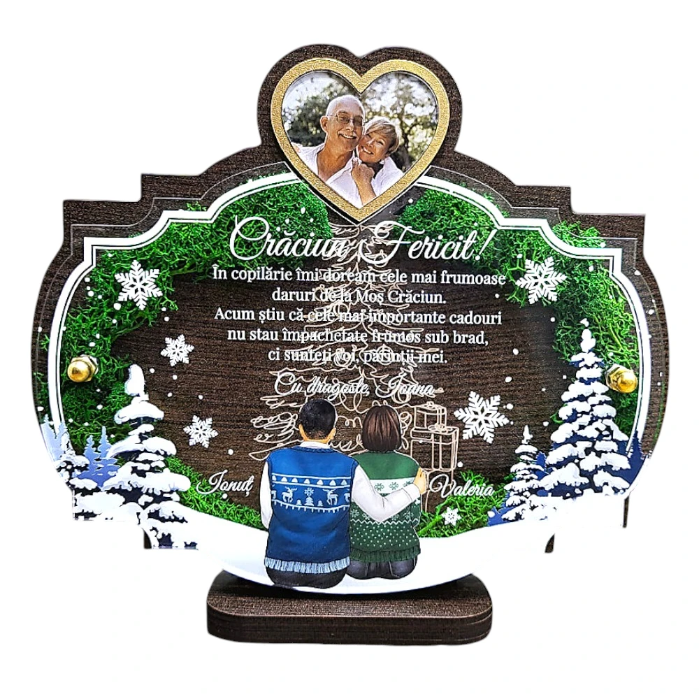 Trofeu cu licheni decorativi – Cadou pentru parinti de Craciun