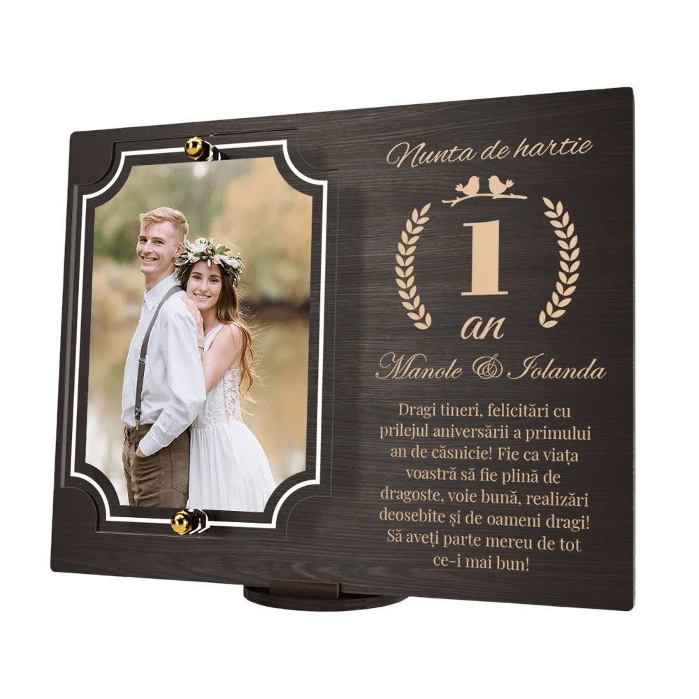 Placheta personalizata aniversare 1 an – Nunta de hartie