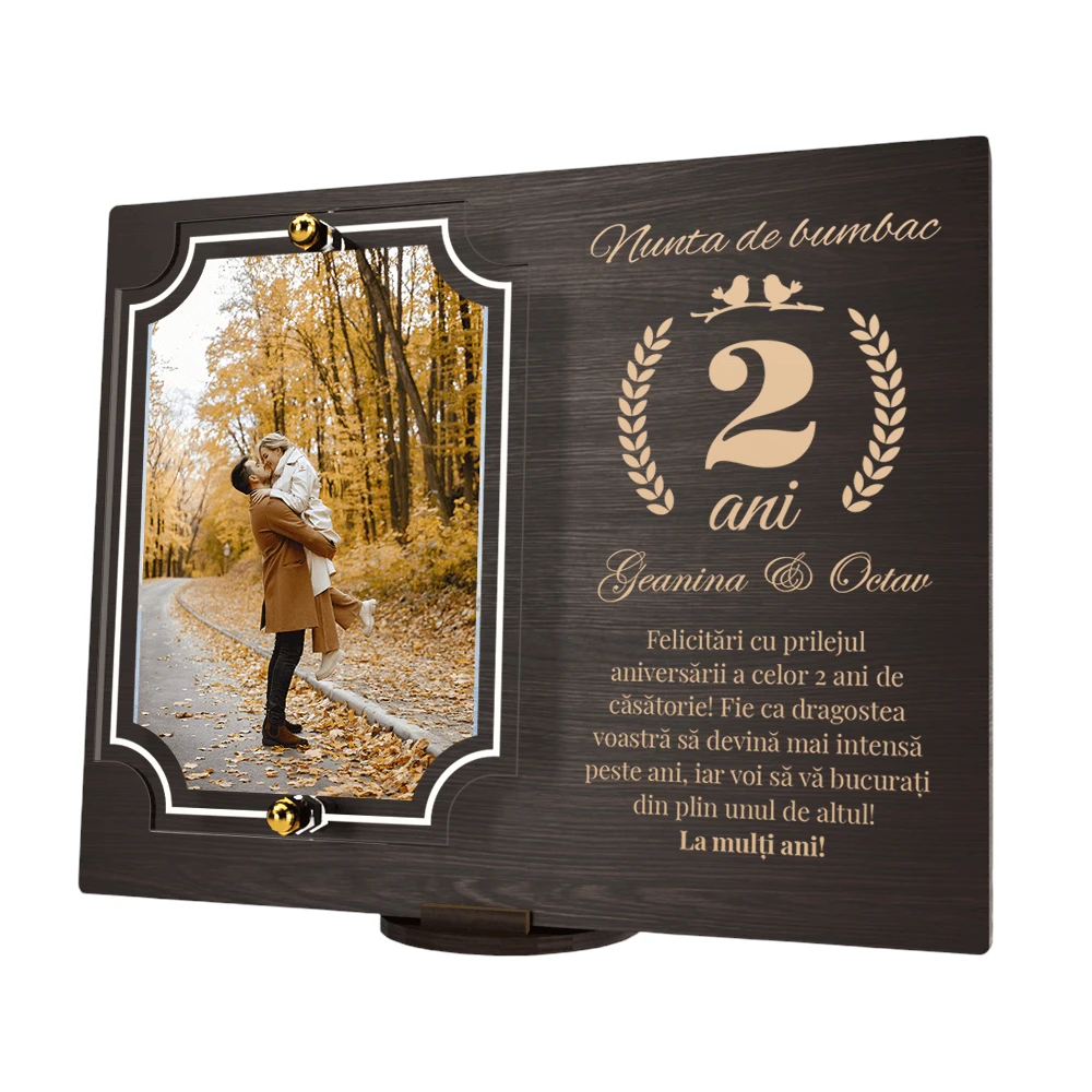 Placheta personalizata aniversare 2 ani – Nunta de bumbac