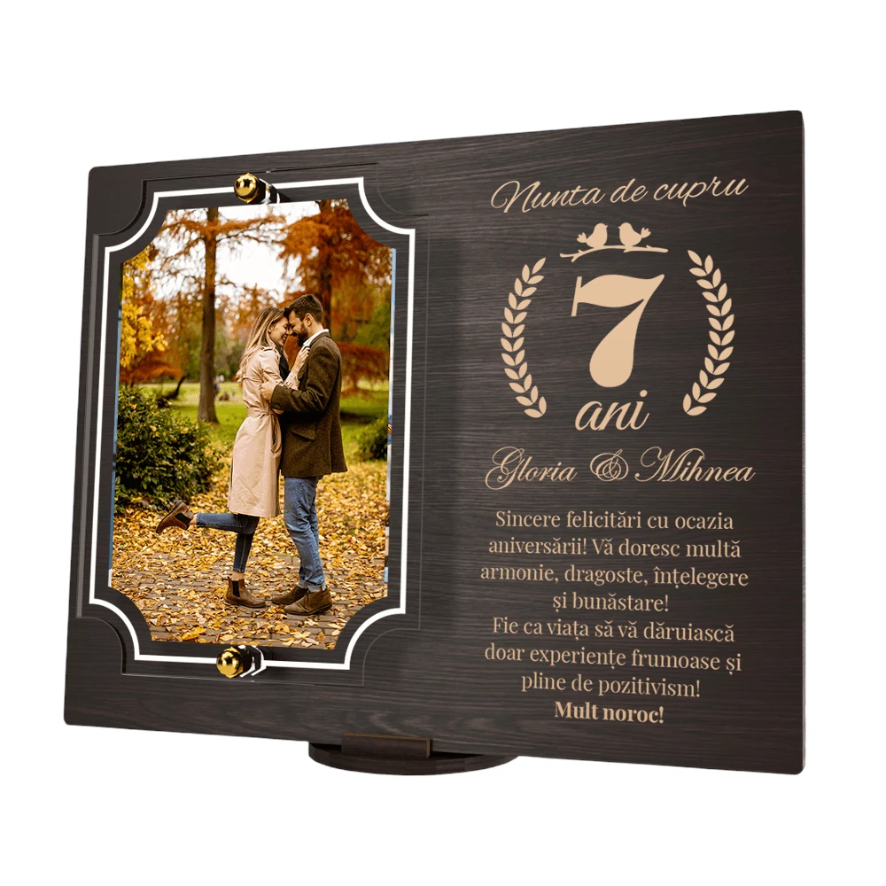 Placheta personalizata aniversare 7 ani – Nunta de cupru