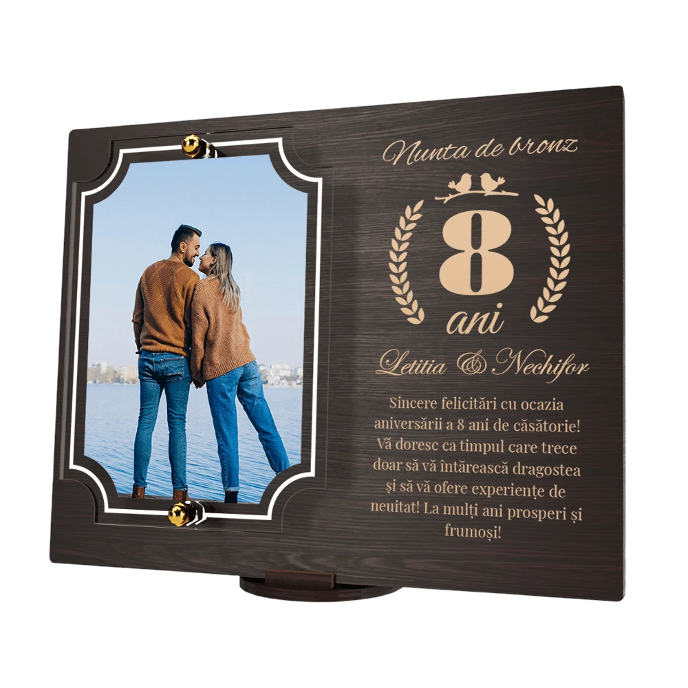 Placheta personalizata aniversare 8 ani – Nunta de bronz