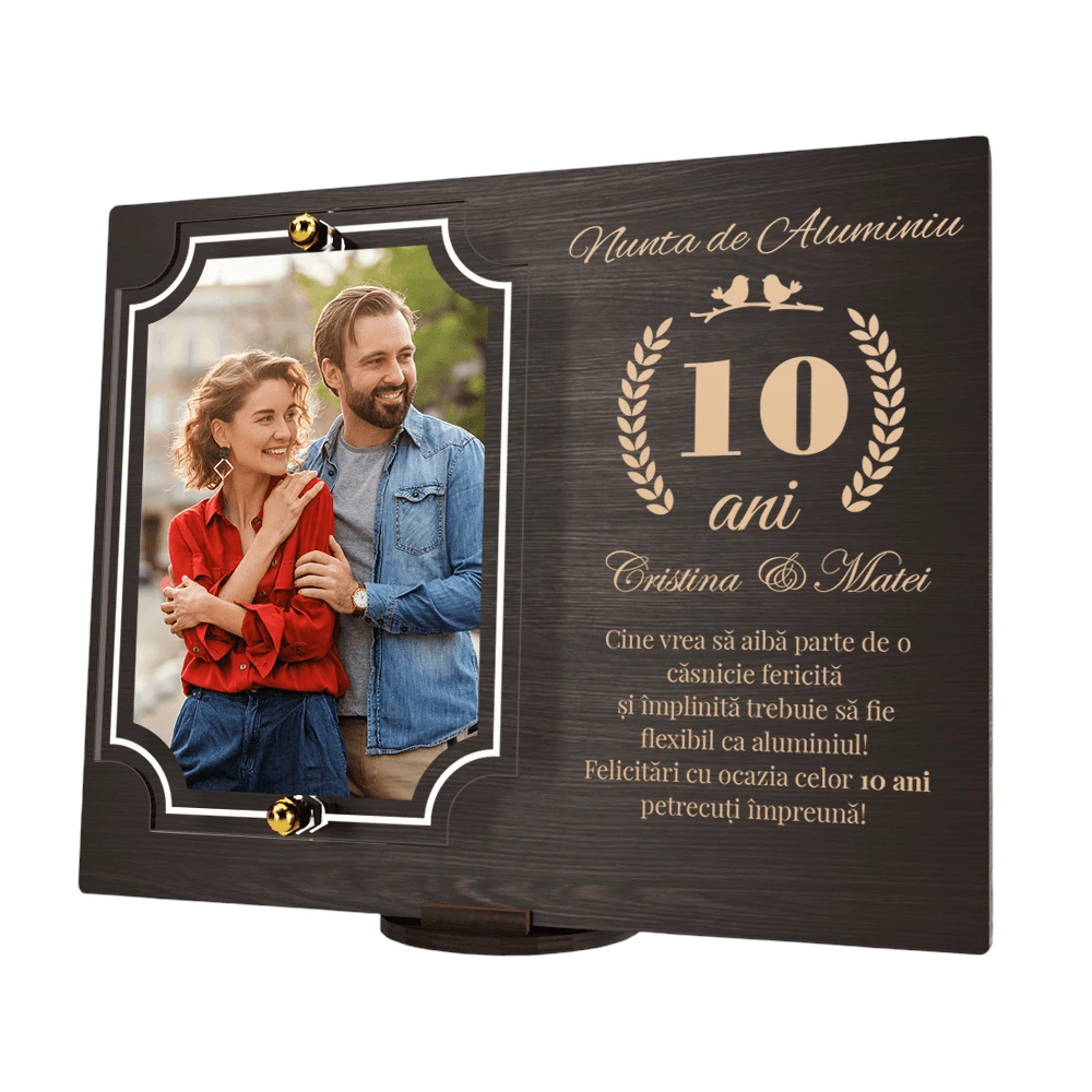 Placheta personalizata aniversare 10 ani – Nunta de aluminiu