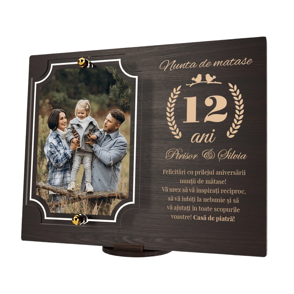 Placheta personalizata aniversare 12 ani – Nunta de matase