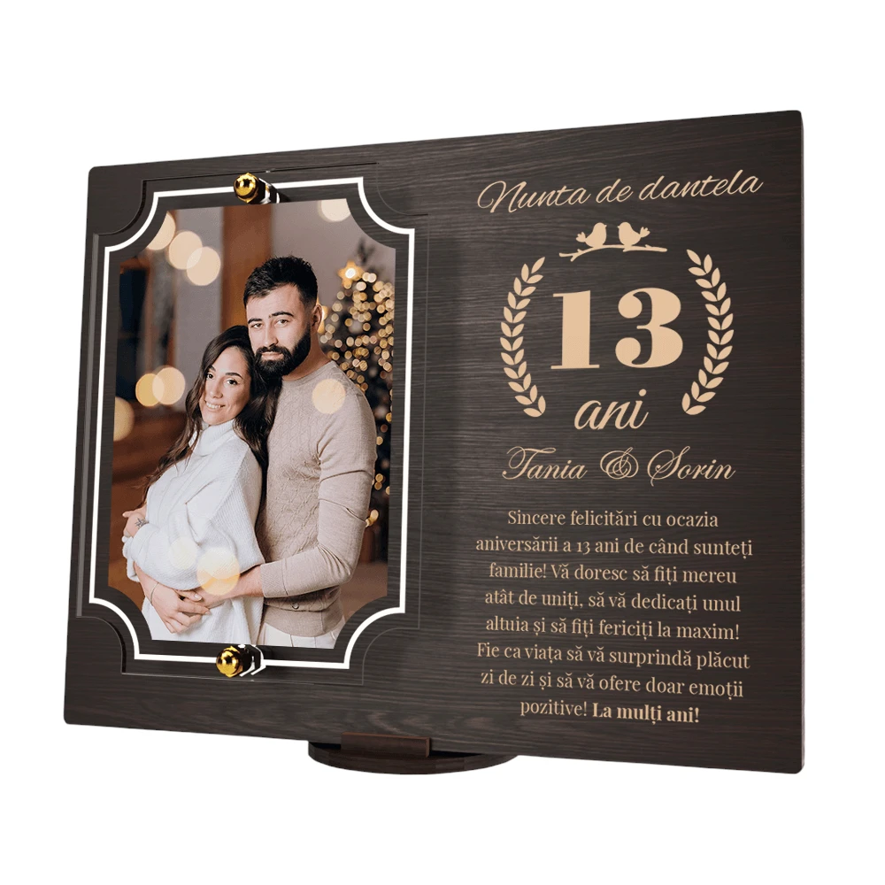 Placheta personalizata aniversare 13 ani – Nunta de dantela