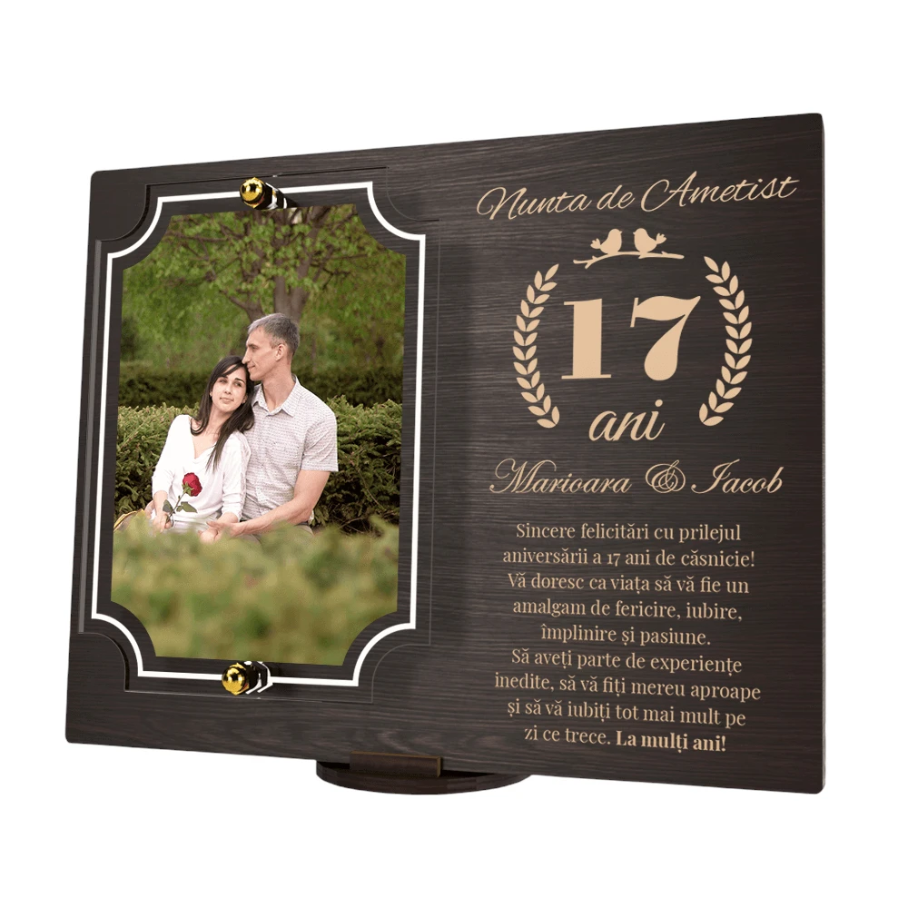 Placheta personalizata aniversare 17 ani – Nunta de ametist