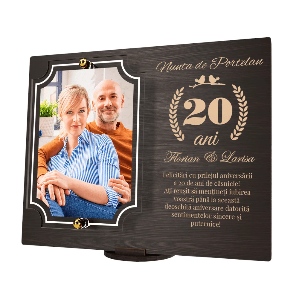 Placheta personalizata aniversare 20 ani – Nunta de porțelan