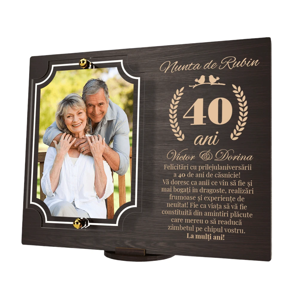 Placheta personalizata aniversare 40 ani – Nunta de rubin