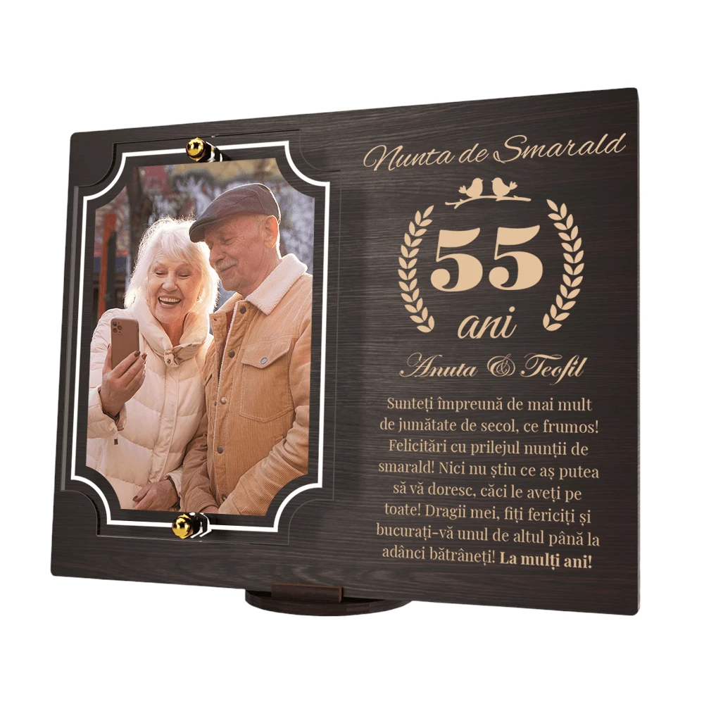 Placheta personalizata aniversare 55 ani – Nunta de smarald