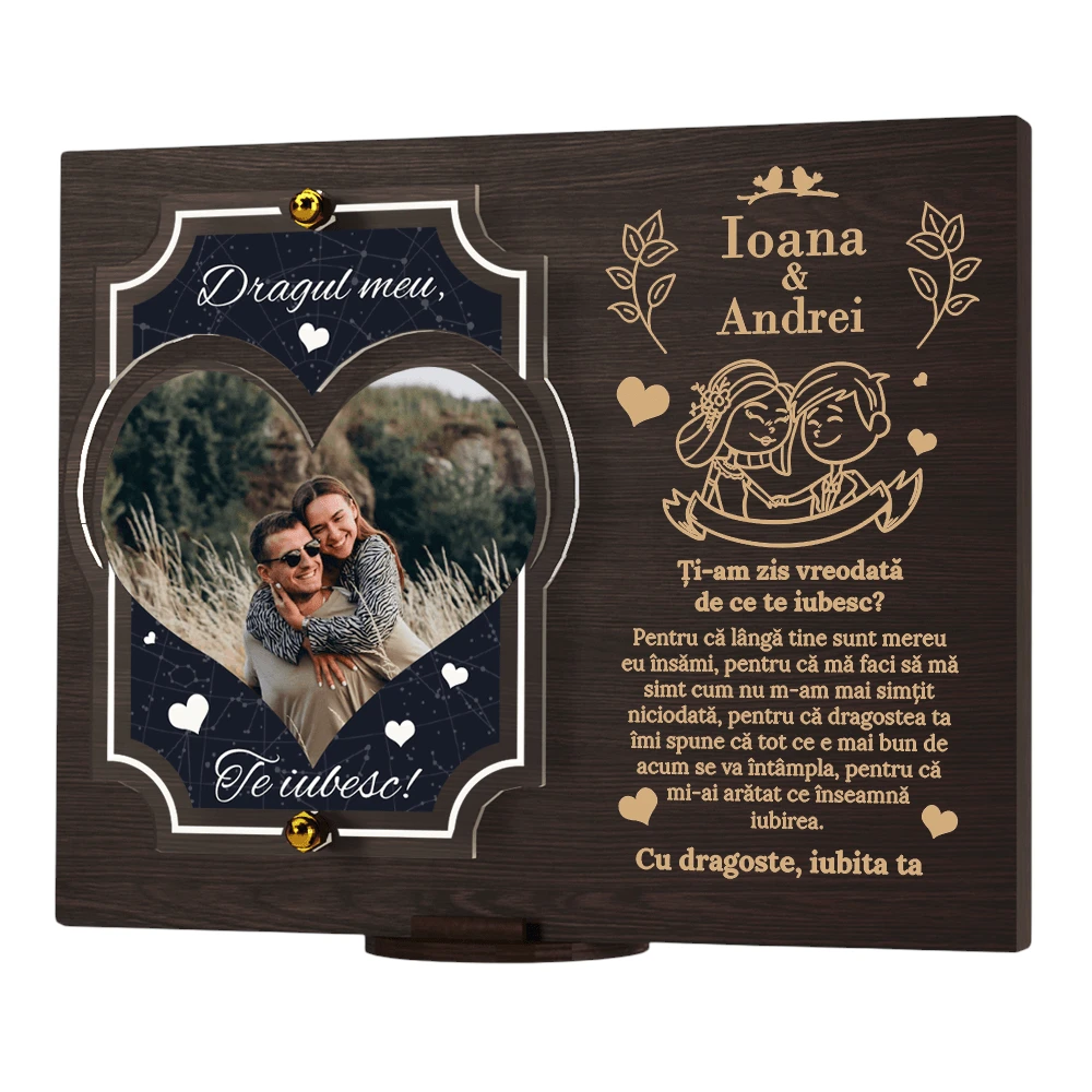 Placheta personalizata – Cadou Te iubesc!