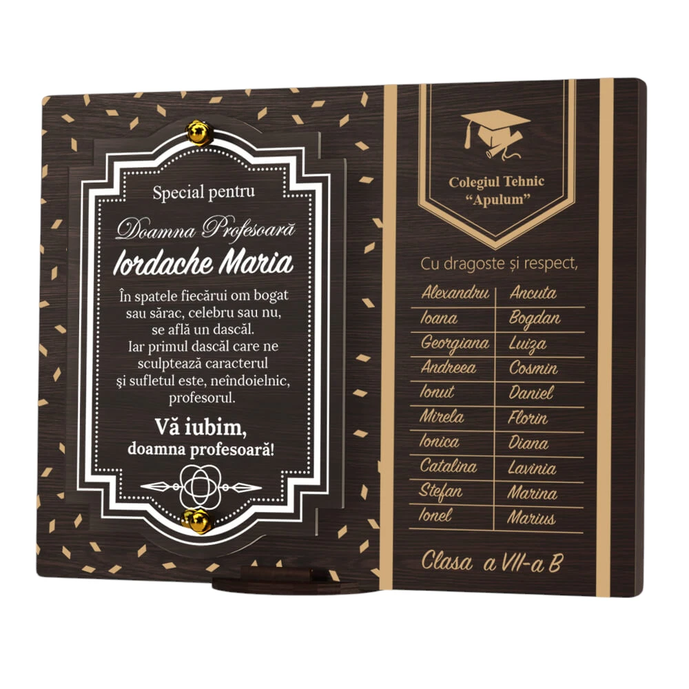 Placheta personalizata – Special pentru doamna profesoara