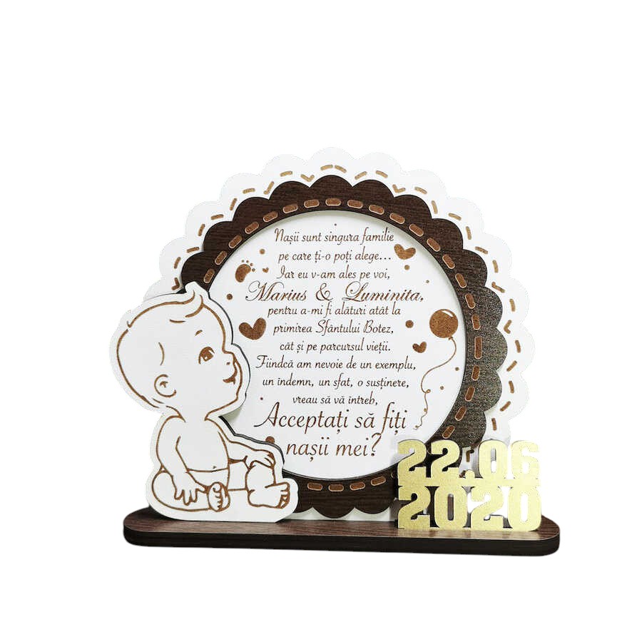 Trofeu personalizat – Cerere nasi botez