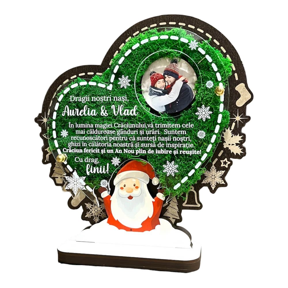 Trofeu personalizat de Craciun – pentru nasii de cununie