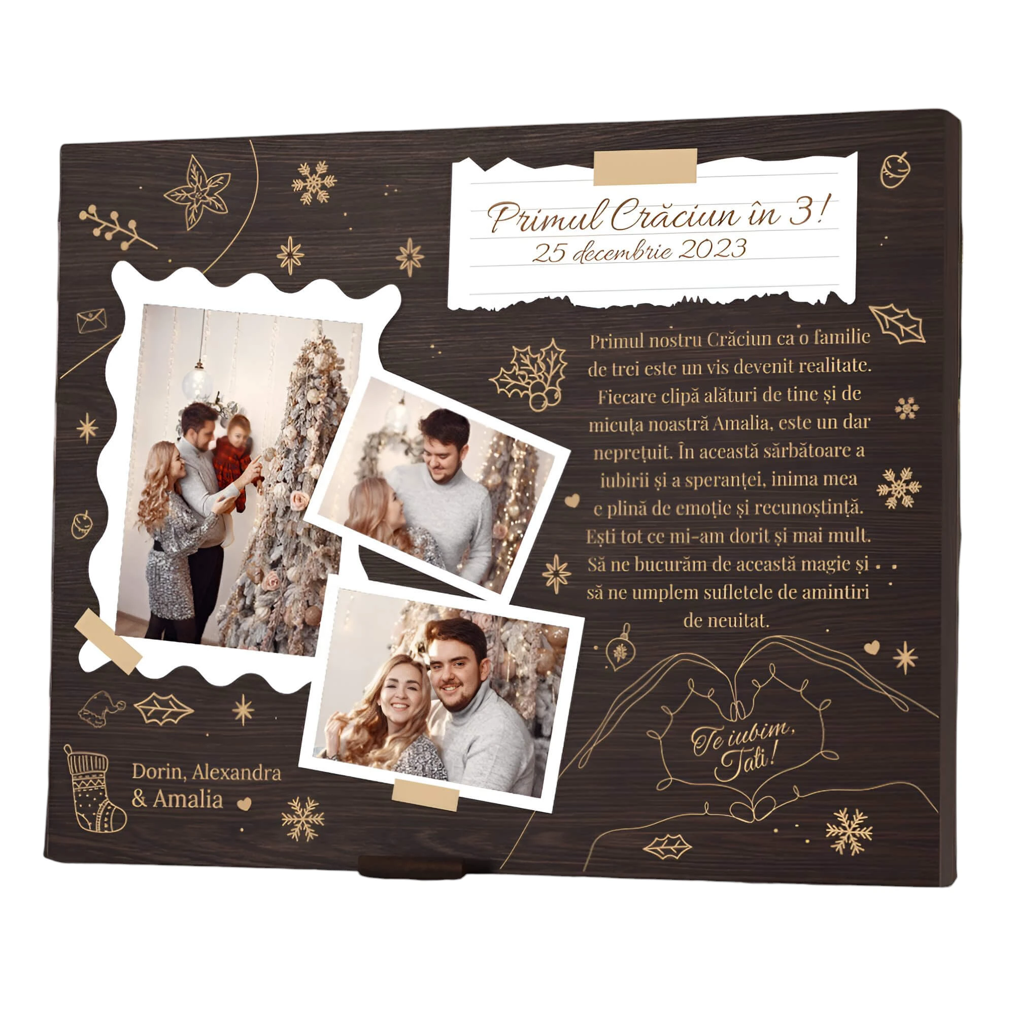 Placheta personalizata – Primul Craciun in trei