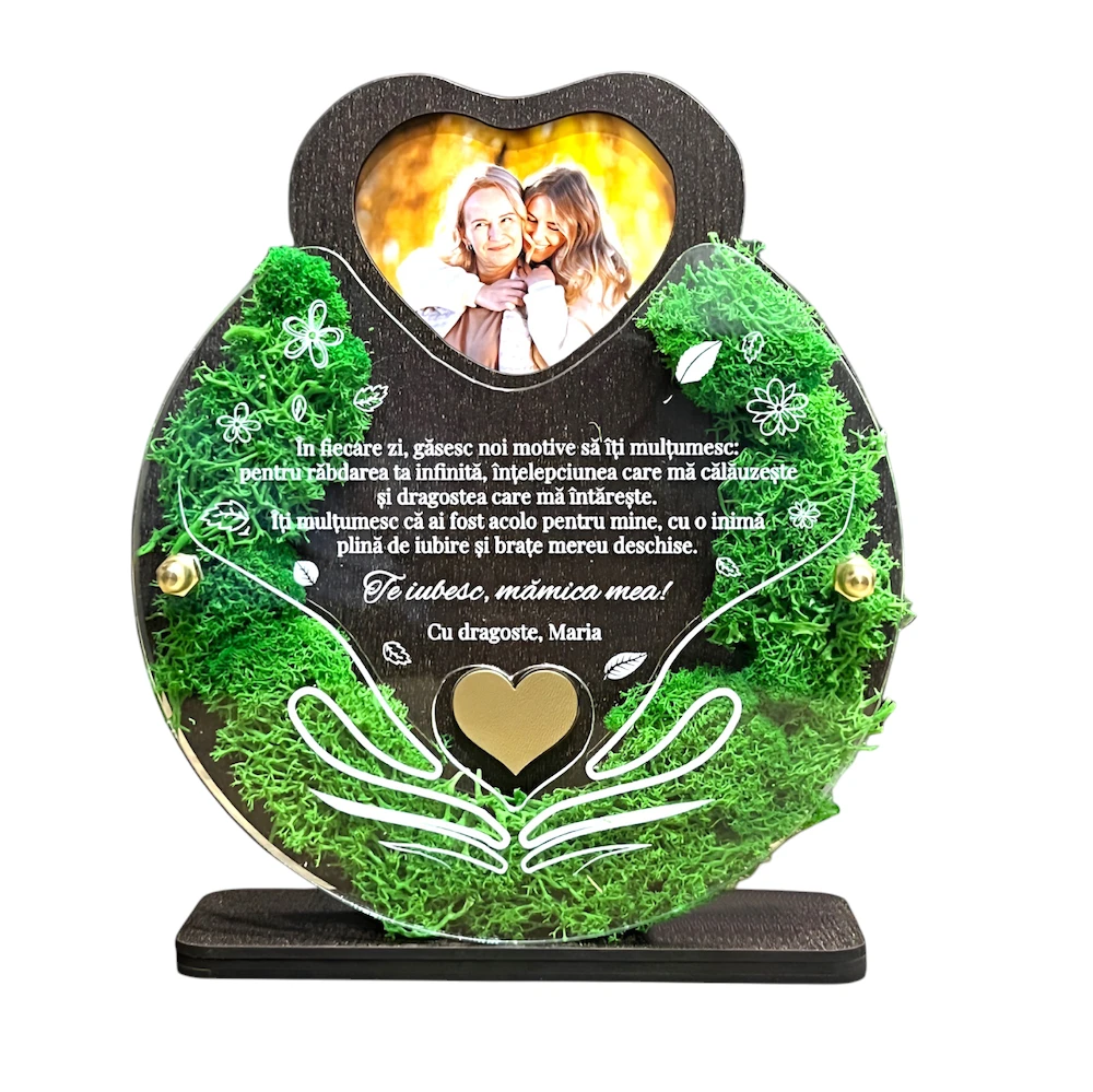 Trofeu personalizat cu licheni – pentru mama