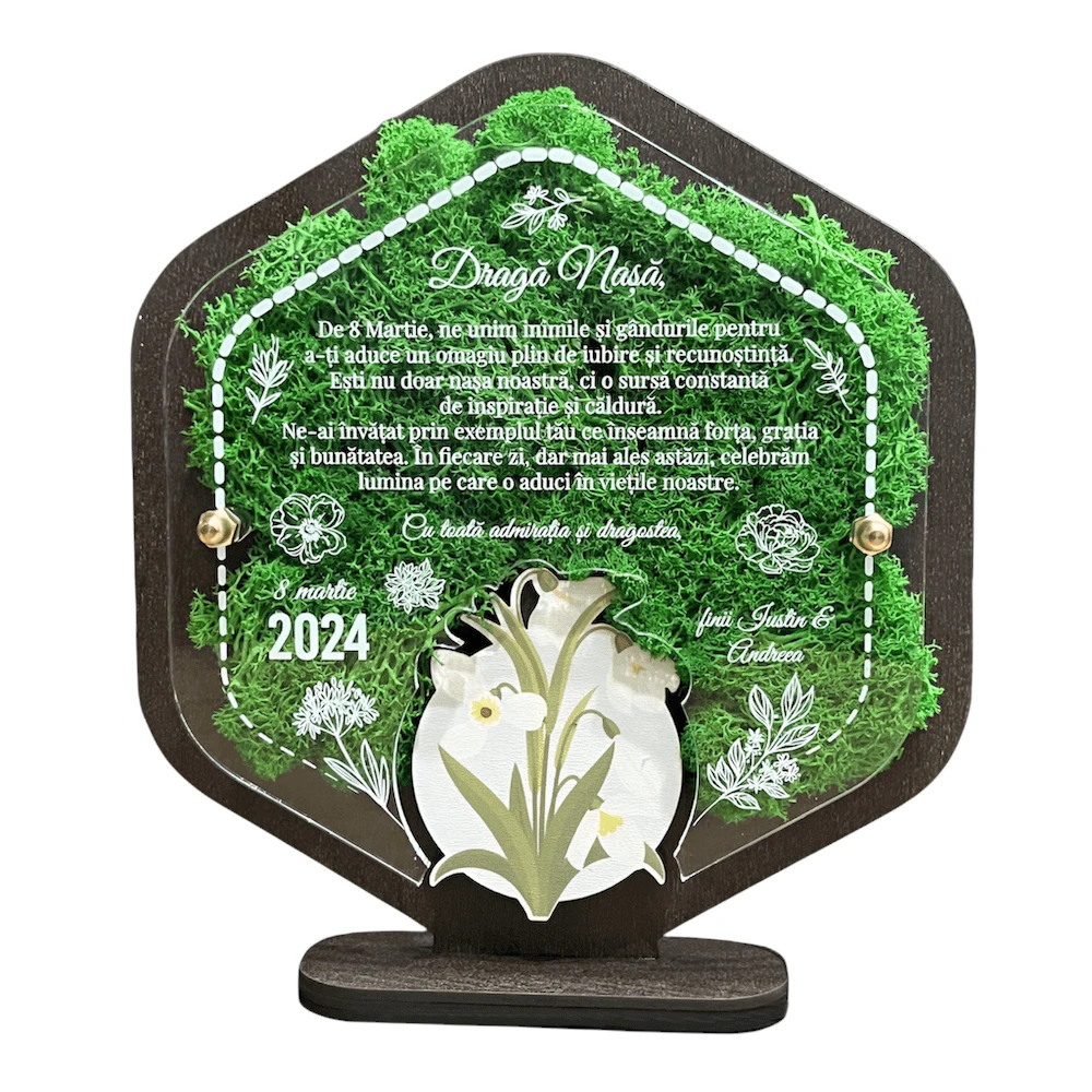 Trofeu personalizat cu licheni pentru nasa – 8 Martie