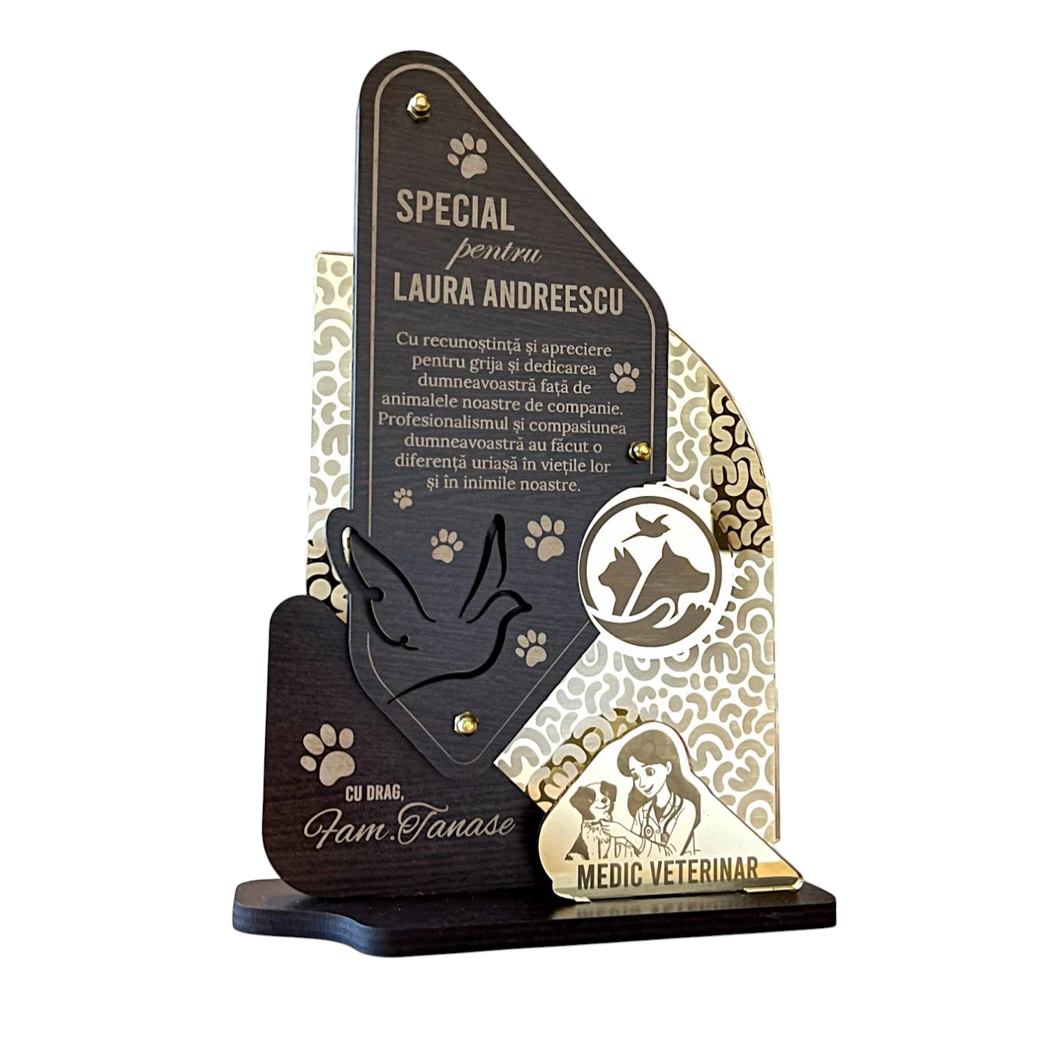 Trofeu personalizat – Special pentru veterinar