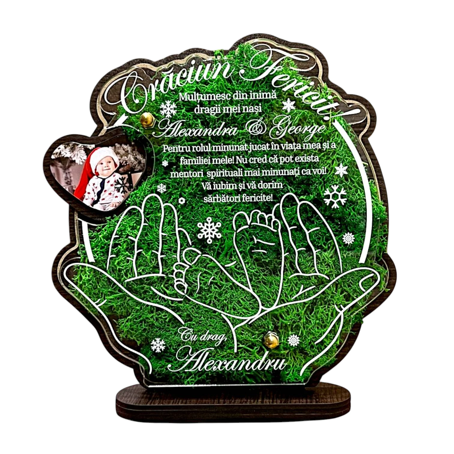 Trofeu personalizat cu licheni – Craciun fericit