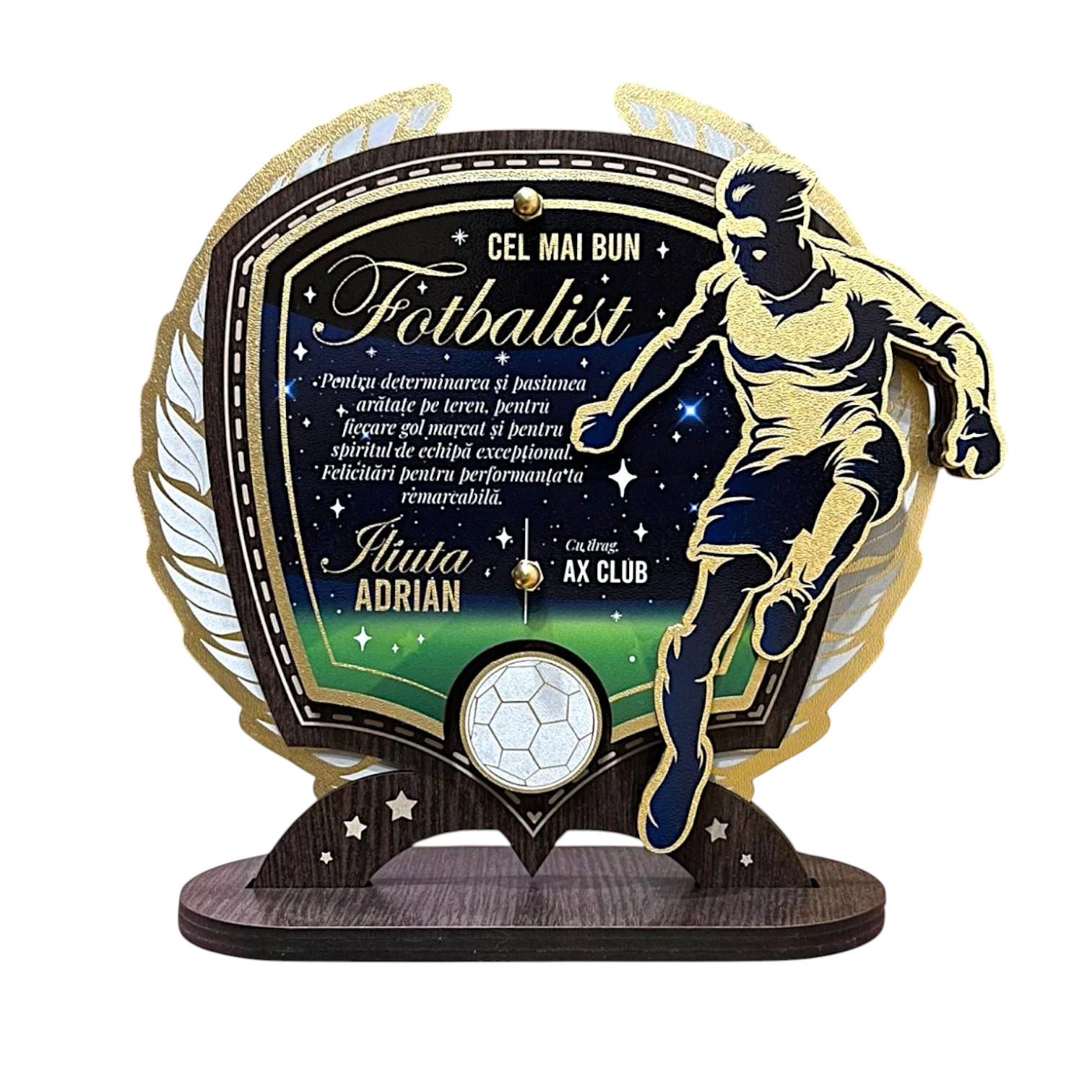 Trofeu personalizat – Special pentru cel mai bun Fotbalist