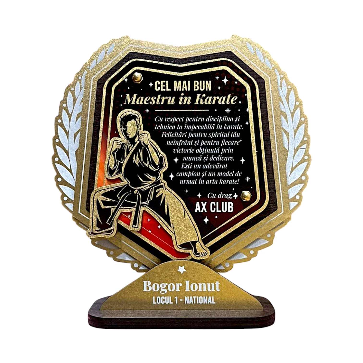 Trofeu personalizat – Maestru în Karate