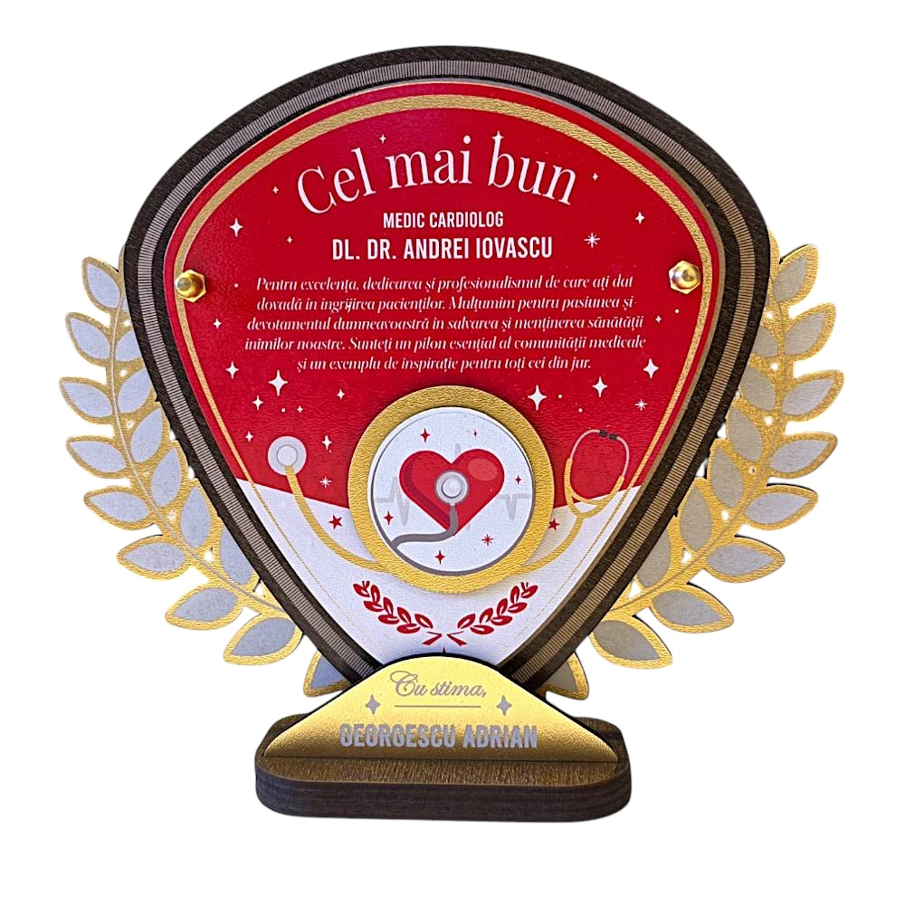 Trofeu personalizat pentru cardiolog