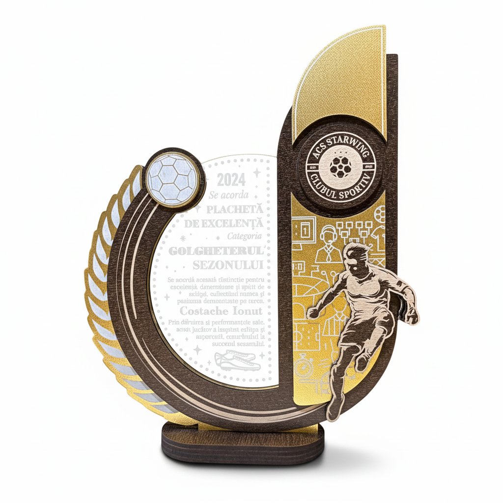 Trofeu personalizat de excelenta – pentru fotbalist