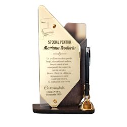 Trofeu personalizat gold cu pix – Pentru profesoara