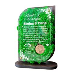 Trofeu Personalizat cu Licheni – Aniversare de Argint