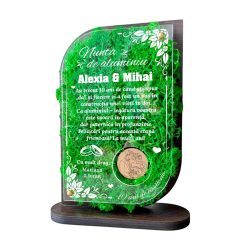 Trofeu Personalizat cu Licheni – Nunta de aluminiu
