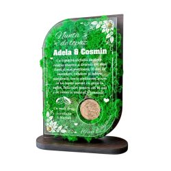 Trofeu Personalizat cu Licheni – Aniversare Nunta de topaz