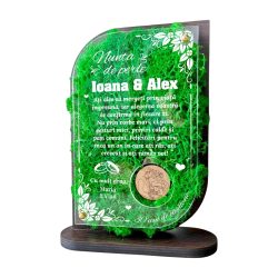 Trofeu Personalizat cu Licheni – Aniversare Nunta de perle