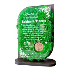 Trofeu Personalizat cu Licheni – Nunta de fildes