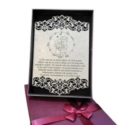 Felicitare din lemn personalizata pentru parinti