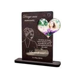 Cadou personalizat Trofeu – Inima pentru cumnata (Poza si mesaj)