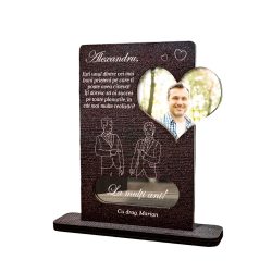 Cadou personalizat Trofeu – Inima pentru prieten (Poza si mesaj)