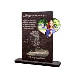 Cadou personalizat Trofeu – Inima pentru matusa (Poza si mesaj)