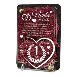 Felicitare cu licheni – Aniversare nunta de hartie 1 an