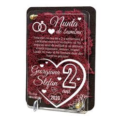 Felicitare cu licheni – Aniversare nunta de bumbac 2 ani