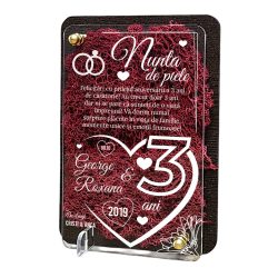 Felicitare cu licheni – Aniversare nunta de piele 3 ani