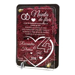 Felicitare cu licheni – Aniversare nunta de flori 4 ani