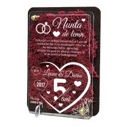 Felicitare cu licheni – Aniversare nunta de lemn 5 ani