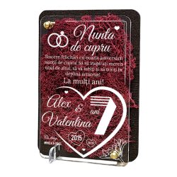 Felicitare cu licheni – Aniversare nunta de cupru 7 ani