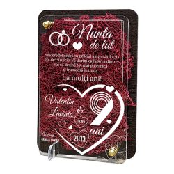 Felicitare cu licheni – Aniversare nunta de lut 9 ani