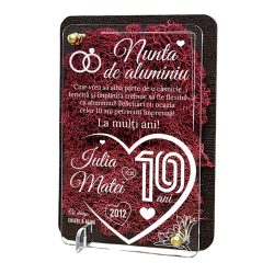 Felicitare cu licheni – Aniversare nunta de aluminiu 10 ani
