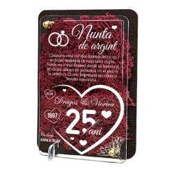 Felicitare cu licheni – Aniversare nunta de argint 25 ani