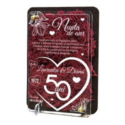 Felicitare cu licheni – Aniversare nunta de aur 50 ani