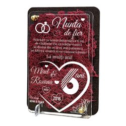 Felicitare cu licheni – Aniversare nunta de fier 6 ani