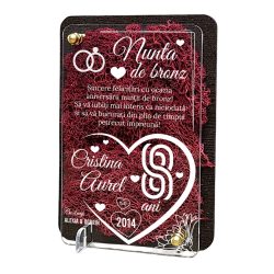 Felicitare cu licheni – Aniversare nunta de bronz 8 ani