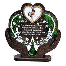 Trofeu personalizat cu licheni – Inima mea de Craciun