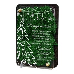 Felicitare cu licheni de Craciun – pentru matusa