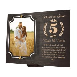 Placheta personalizata aniversare 5 ani – Nunta de lemn